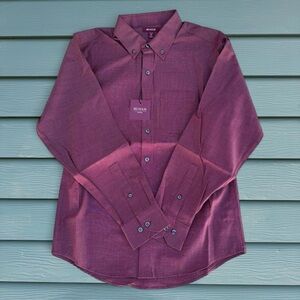 Red House Men's Maroon Button Down Shirt